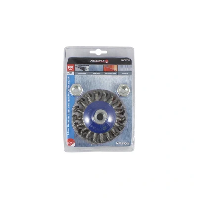 Image of 2x TIMCO Angle Grinder Bevel Brush Twisted Knot Stainless Steel 100TBTSS