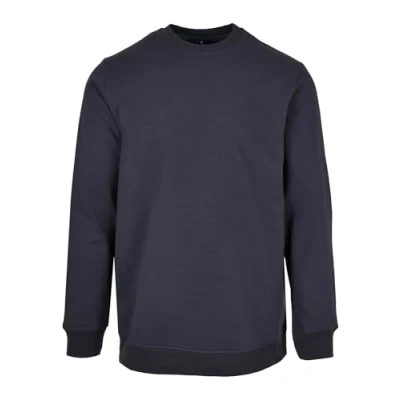 Image of Build Your Brand Men&#039;s Bb003 basic Crewneck Sweatshirt, Navy, 3XL