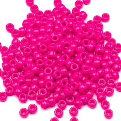 Image of Gxueshan 1000 Pcs Acrylic Rose Red Pony Beads 6x9mm Bulk for Bracelet Necklace Jewelry Making Earring Hair Braiding
