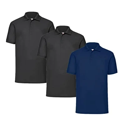 Image of Fruit of the Loom Men&#039;s Polo Shirt (Pack 3), XXL