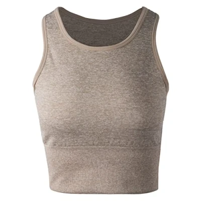 Image of ATHLECIA Women&#039;s Flowee Sports Bra, Taupe, S M