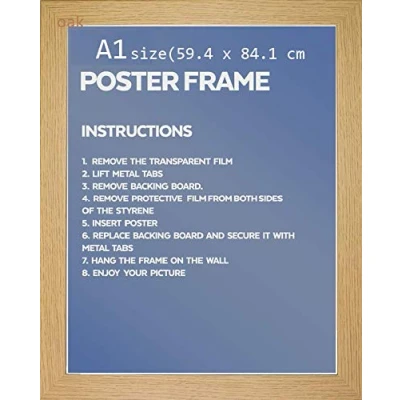 Image of A1, Oak, Picture Frame Poster (Oak, 59.4 x 84.1 cm)