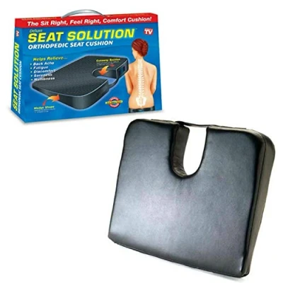Image of MantraRaj Orthopaedic Seat Cushion Wedge Tailbone Pillow Coccyx Spine Pain Relief Solution U Shaped Cut Out Design to Relieve Pain, Back Support Perfect Pad for Office, Car or Home