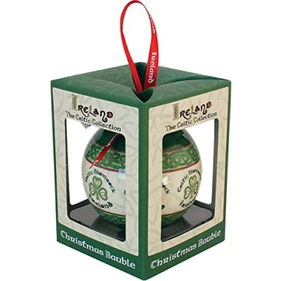 Image of Celtic Collection Christmas Bauble With Shamrock