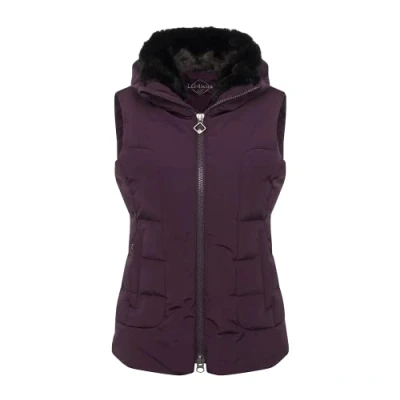 Image of LeMieux Loire Winter Gilet in Fig Zip Pockets 2 Way Eco Friendly Filling Wind Resistant Lightweight Women&#039;s Sleeveless Jacket UK 14