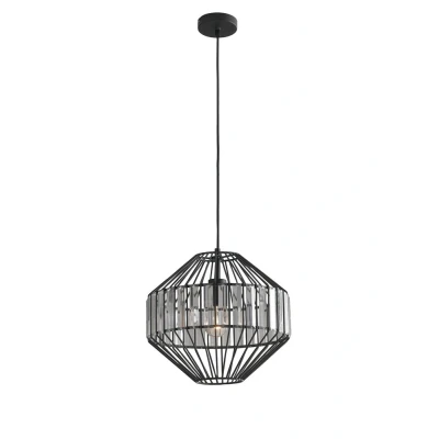 Image of OPIUM Wire Frame Pendant Ceiling Light Black 3.5x36.4cm