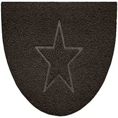 Image of Nicoman Embossed Halfmoon Half Circle Door Mat Dirt Trapper Jet Washable Doormat 70x44cm (Brown, STAR Shape) Use Indoor or Sheltered Outdoor