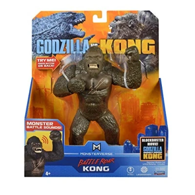 Image of MonsterVerse Godzilla vs Kong Collectable 7 Inch Deluxe, Highly Detailed and Sculpted Articulated King Action Figure, With Monster Battle Sounds, Suitable for Ages 4 Years+