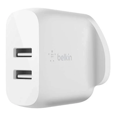 Image of Belkin Boost Charge Dual USB A Wall Charger 24W (For iPhone 14, 14 Plus, Pro, Pro Max, 13, 12, Samsung Galaxy S23, S23+, S22, Pixel and more)