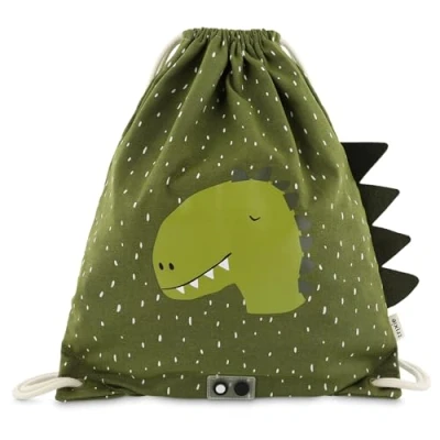 Image of Trixie Unisex Kid&#039;s Drawstring Bag Mr. Dino, Green, One Size
