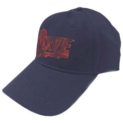 Image of David Bowie Mens Black Baseball Cap Flash Logo Official
