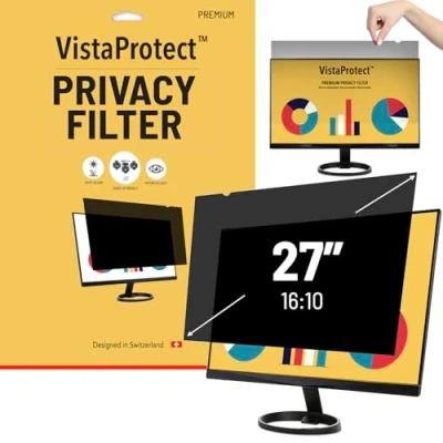 Image of VistaProtect Premium Privacy Filter &amp; Anti Blue Light Screen Protector for Computer Monitors (27&quot; inches 16:10)
