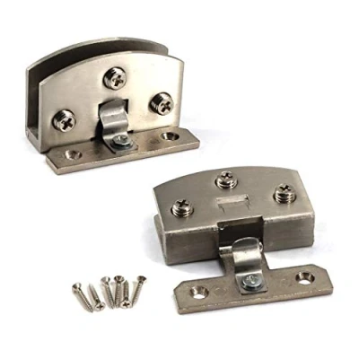 Image of 90 Degree Glass Door Pivot Hinge Kit Zinc Alloy Shower Clamp Clip 2pcs with Screws,Adaptive 8 10mm