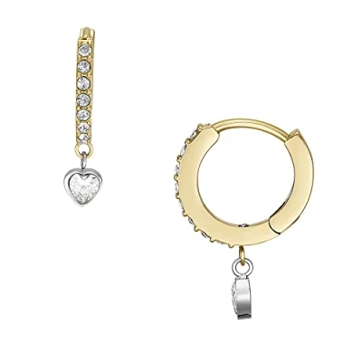 Image of Fossil Earrings for Women Sadie, L: 18.6mm, W: 4mm 2 Tone Stainless Steel Earrings, JF04358998