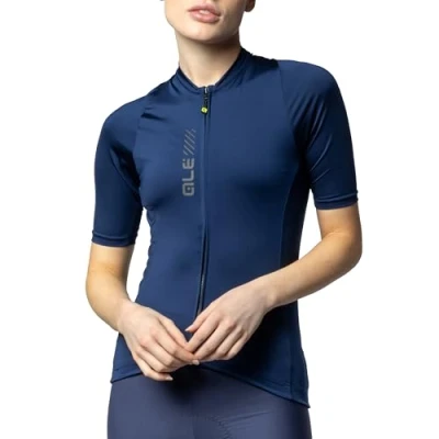 Image of Alé Cycling Women&#039;s Pragma Colour Block Short Sleeve Jersey, Navy Blue, XS
