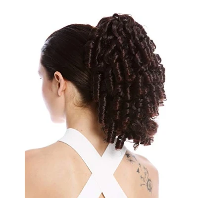 Image of WIG ME UP N900A+2 V 2T33 Ponytail Hairpiece Extensions elaborate baroque ringlets corkscrew curls voluminous mahogany brown mix 12inch