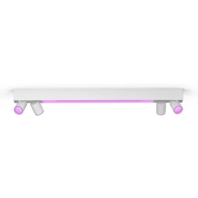 Image of Philips Hue Centris White and Colour Ambiance Smart Ceiling Bar Light, 4X SpotLights [GU10 Spot] with Bluetooth, White. Works Alexa, Google Assistant Apple HomeKit