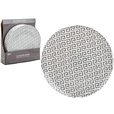 Image of Modern Melamine Plate 27.94cm (1 Pc.) Geometric Design &amp; Dishwasher Safe Perfect for Indoor Outdoor Dining!