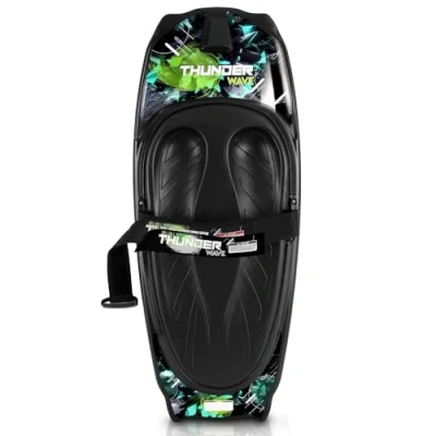 Image of Serenelife Kneeboard, Water Sport Kneeboard with Hook for Children and Adults, Black/Green