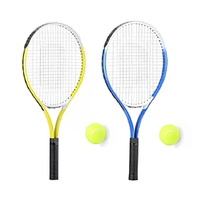 Image of Unibos Professional Tennis Racket Twin Set with Real Balls Rackets 2 Included Carry Bag &amp; Adult Junior