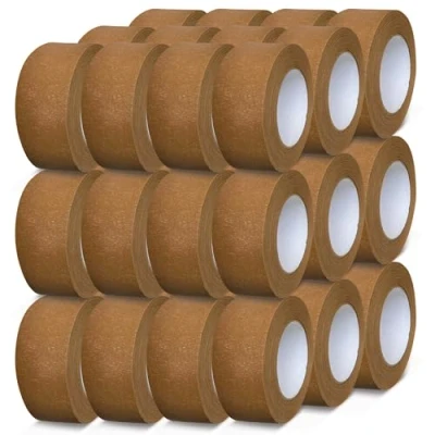 Image of G4GOODS® 36 Rolls of 50mm x 50m Kraft Paper Parcel Tape Self Adhesive Brown 100% Recyclable Roll Ideal for Sealing Moving Boxes &amp; Sustainable Packaging Solutions