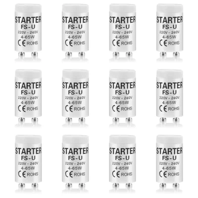 Image of TOKIISHE 12pcs Starter for Fluorescent Light, T8 Tube Starter, 4 65w, 220 240v Led Strip Light Lights