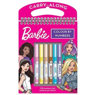 Image of Quickdraw Barbie Colour By Numbers Kids Carry Along Activity Colouring Pad with Pens
