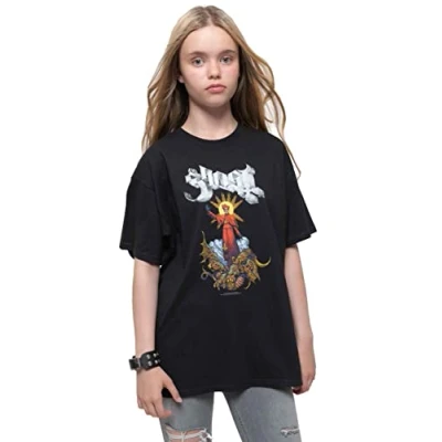 Image of Ghost Kids T Shirt Plaguebringer Band Logo Official Black Ages 5 14 yrs XX Large (12/13 Yrs)