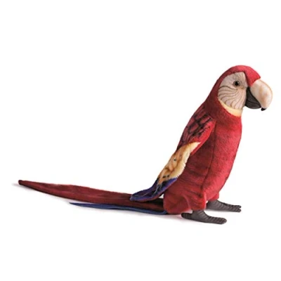 Image of Plush Soft Toy Parrot, Red Macaw by Hansa. 30cm.