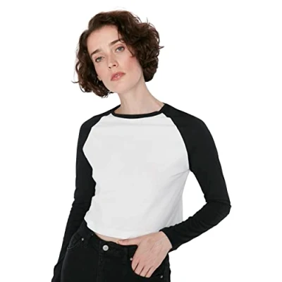 Image of Trendyol Women Regular Basic Crew Neck Knit T Shirt Ecru