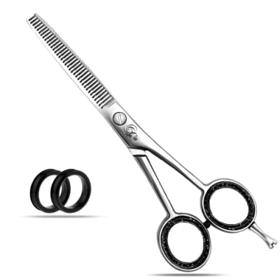 Image of Wishbeauty Hairdressing Barber Hair Scissor for Professional Hairdressers Barbers Stainless Steel Cutting Shears Salon Barbers, Men, Women, Children and Adults (Silver Thinning, 6 inches)