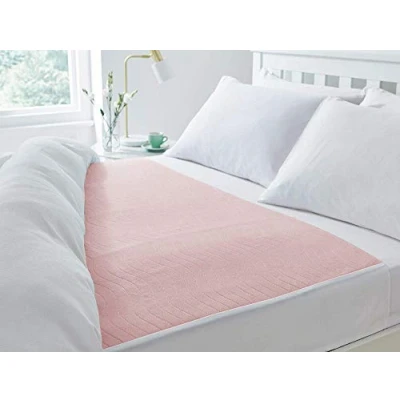 Image of ComfortCare Children&#039;s,Toilet Training Sleep Mat/Potty Bed Pad, Waterproof Mattress Protector for 100% Nighttime Protection/Large 85x135cm with Tucks, Fits Single and Double bed. Pink