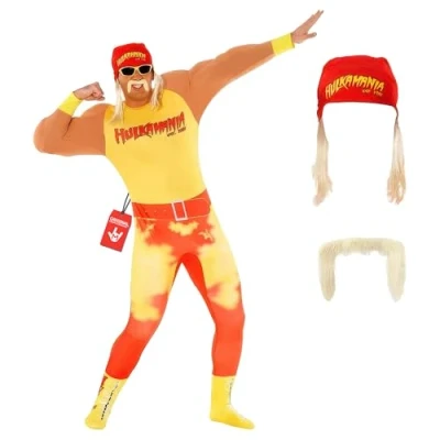 Image of Morph Hulk Hogan Costume, Fancy Dress, Costume Adult, WWE Wrestling L
