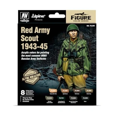 Image of Vallejo AV MC Set Alpine Red Army Scout (x8) &amp; Figure