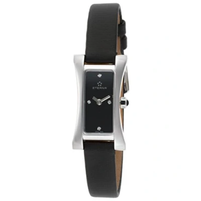Image of Eterna 2610 41 46 1120 Women&#039;s Sahida Diamond Black Satin And Dial Watch