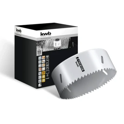 Image of kwb HSS bi Metal Hole Saw Ø 111 mm, 8% Cobalt Alloy with Progressive Vario Toothing and high Precision for Versatile use