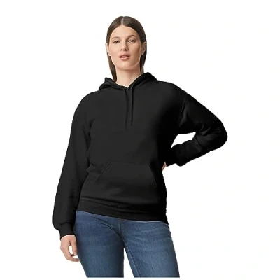 Image of Gildan Unisex Adult Softstyle Fleece Midweight Hoodie, Black, 4XL