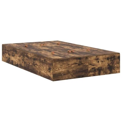 Image of vidaXL Storage Bed Frame Smoked Oak 120x190 cm