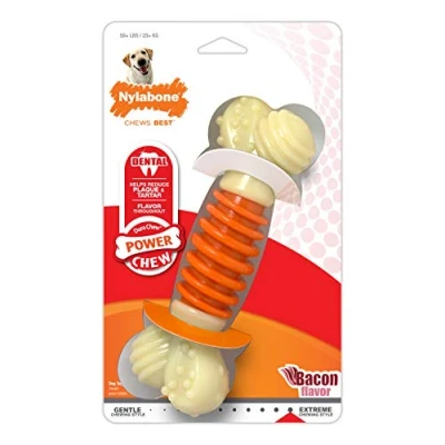 Image of Nylabone Extreme Tough Pro Action Dog Chew Toy, Cleans Teeth, Bacon Flavour, XL, for Dogs Over 23 kg