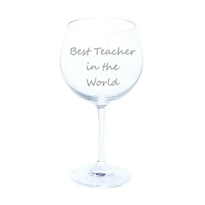Image of Dartington Best Teacher in the World Gin &amp; Tonic Copa Glass End of Term Gift