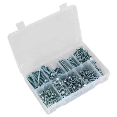 Image of Sealey Self Drilling Screw Assortment 410pc Hex Head Zinc