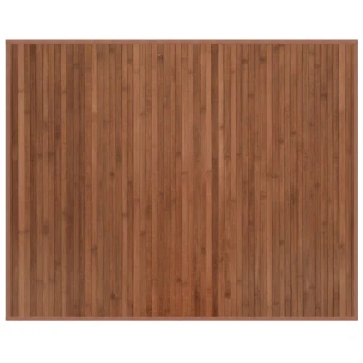 Image of vidaXL Bamboo Area Rug Rectangular Brown 80x100 cm, Natural Material, Water Resistant, Anti Slip Backing for Living Room, Easy Clean &amp; Roll Up Design