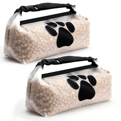 Image of BELLE VOUS Pet Food Storage Bags (2 Pack) Dog Travel for Kibble/Treats Containers Camping &amp; Boarding Keeps Fresh