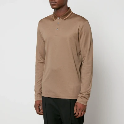 Image of BOSS Black Pleins 23 Cotton Blend Jacquard Polo Shirt S