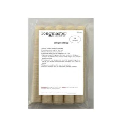 Image of 21mm x 5pack Sausage Edible Casings Skins Collagen Total Length 200ft