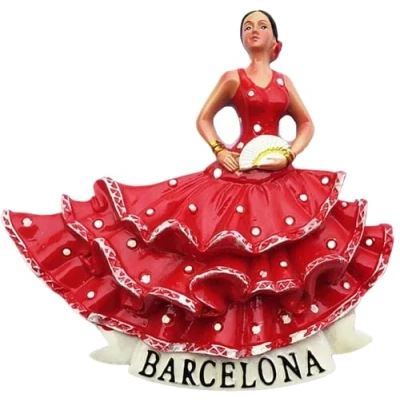 Image of 3D Flamingo dancer Barcelona Spain Fridge Magnet Travel Sticker Souvenir,Home &amp; Kitchen Decoration,Barcelona Refrigerator