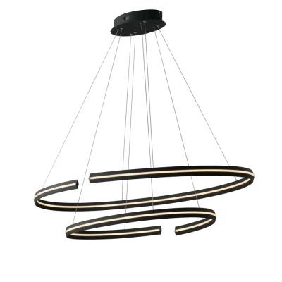 Image of Clarke Integrated LED Circular Ceiling Pendant 120Cm, Black, 4000K