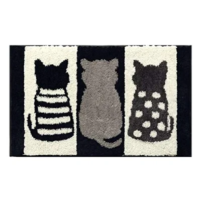 Image of eBoutik Door Mat Non Slip Indoor Doormat Machine Washable Barrier Dirt Trapper (Cats, 50cm * 80cm)