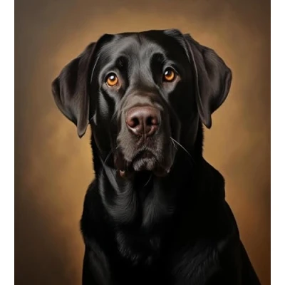 Image of PuPLUm Paint by Numbers Kits for Adults Beginner,Black Labrador Retriever,Digital Oil Painting Artworks,Vibrant Colors and Details,40x50cm