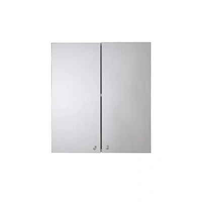 Image of Croydex Carra Mirrored Door Double Cabinet, Stainless Steel, Silver, 50x45cm